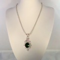 Natural gemstone and sterling silver necklace #00010