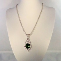 Natural gemstone and sterling silver necklace #00010
