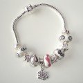 Sterling silver/murano bead European bracelet #001