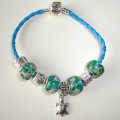 Sterling silver/murano bead European bracelet #008