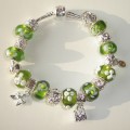 Sterling silver/murano bead European bracelet #035