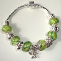 Sterling silver/murano bead European bracelet #046