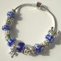 Sterling silver/murano bead European bracelet #063