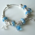 Sterling silver/murano bead European bracelet #067