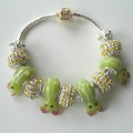 Sterling silver/murano bead European bracelet #070