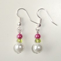 White pearl earrings #1006