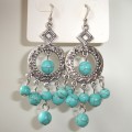 Turquoise rustic earrings #1008