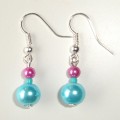Turquoise coral earrings #1010