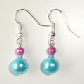 Turquoise coral earrings #1010
