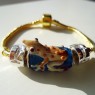 Gold/sterling silver/murano bead European bracelet (kids size) #129