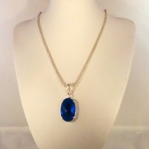 Natural gemstone and sterling silver necklace #00002