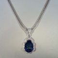 Natural gemstone and sterling silver necklace #00011