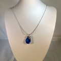 Natural gemstone and sterling silver necklace #00003