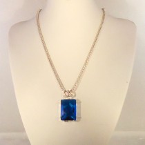 Natural gemstone and sterling silver necklace #00004