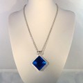 Natural gemstone and sterling silver necklace #00005
