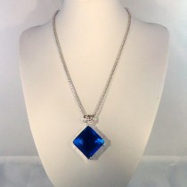 Natural gemstone and sterling silver necklace #00005
