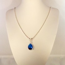 Natural gemstone and sterling silver necklace #00006
