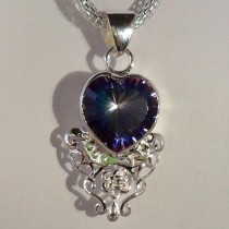 Natural gemstone and sterling silver necklace #00008